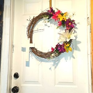hand weaved Spring time Easter wreath